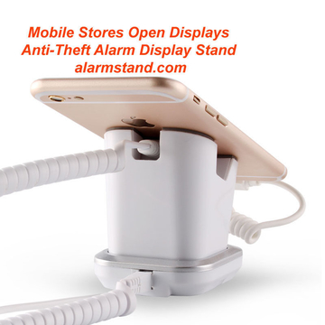 COMER mobile phone retail shops security display charging and alarm sensor stand with charging cord