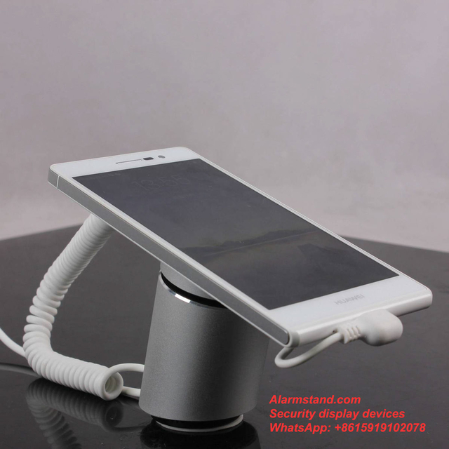 COMER with charge system and security anti theft alarm display stand holder rack for cellphone with lock cable
