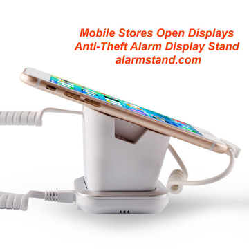 COMER anti-theft cable locking mobile phone shops display charging and alarm sensor stand